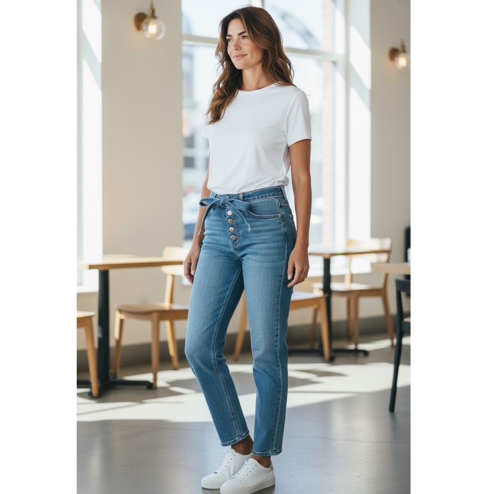 Kensie Jeans Retro Luxe Stretch 8 The Colette High Rise Slim Straight Ankle